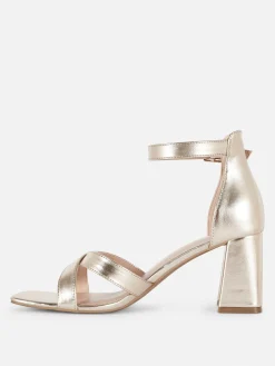 Chaussures À Talons|Primark Chaussures à Talons Larges Avec Brides Croisées Doré