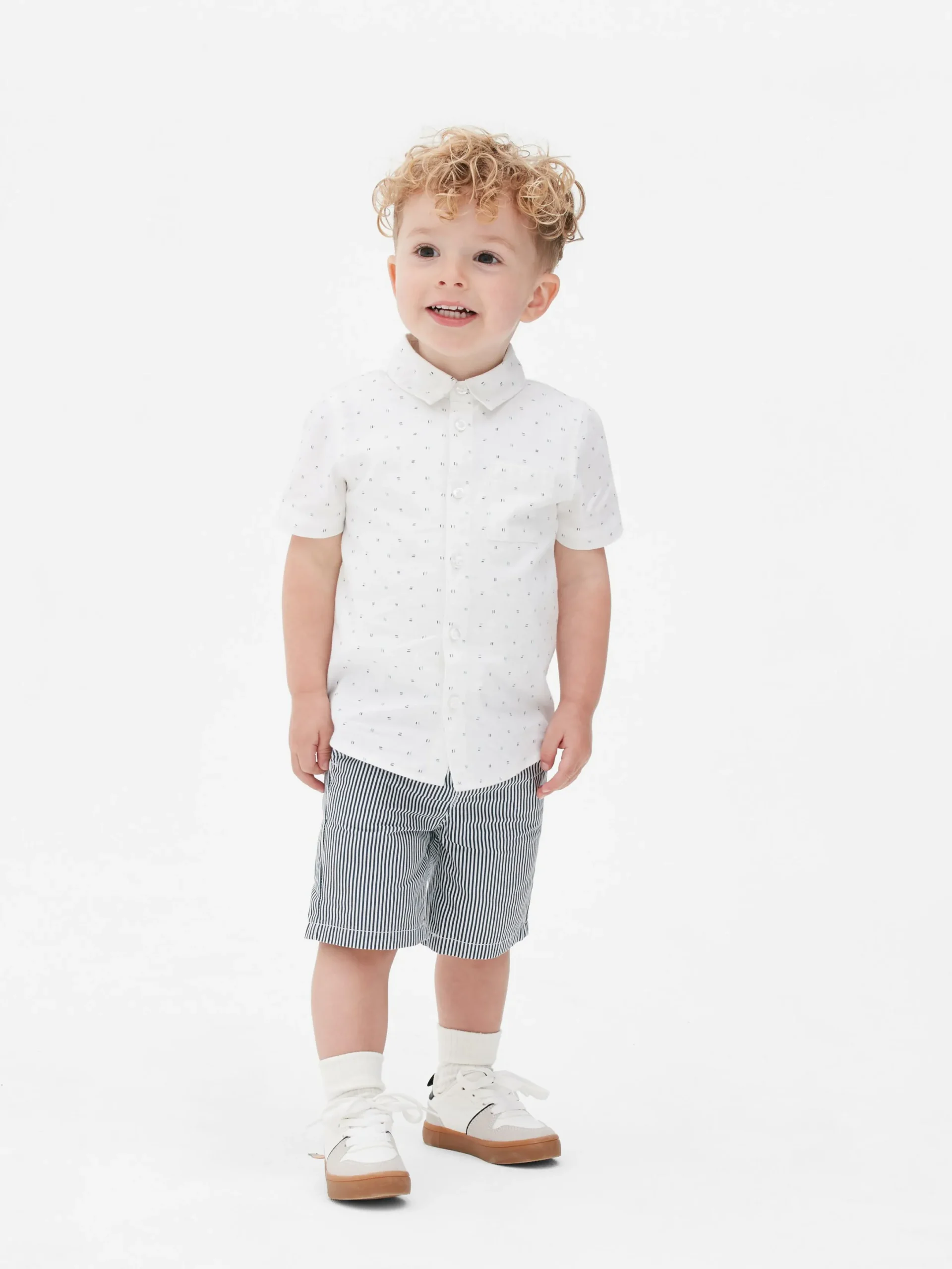 Hauts Et T-Shirts|Primark Chemise à Manches Courtes Et Motifs Blanc