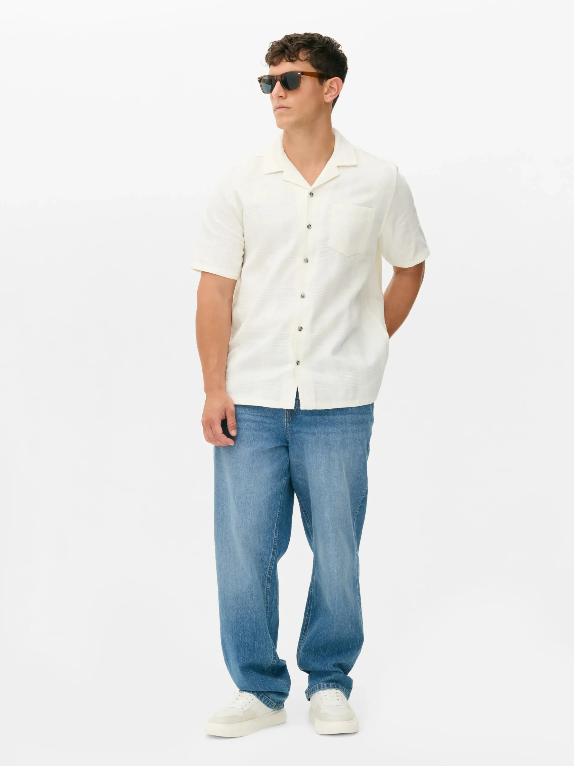 Chemises|Primark Chemise Boutonnée à Manches Courtes Blanc