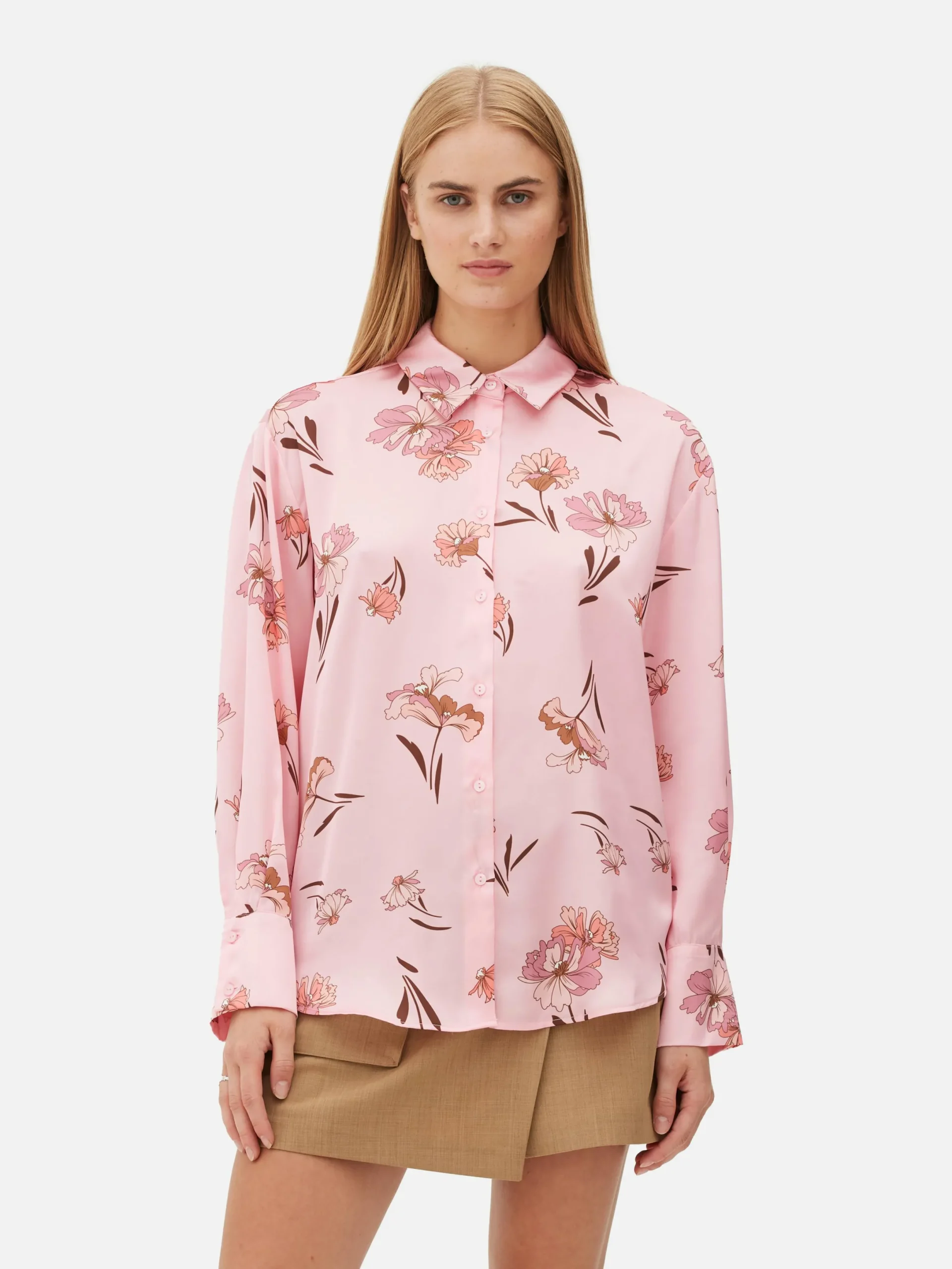 Chemises Et Blouses|Primark Chemise Boutonnée Graphique à Coordonner Rose