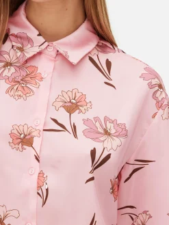 Chemises Et Blouses|Primark Chemise Boutonnée Graphique à Coordonner Rose
