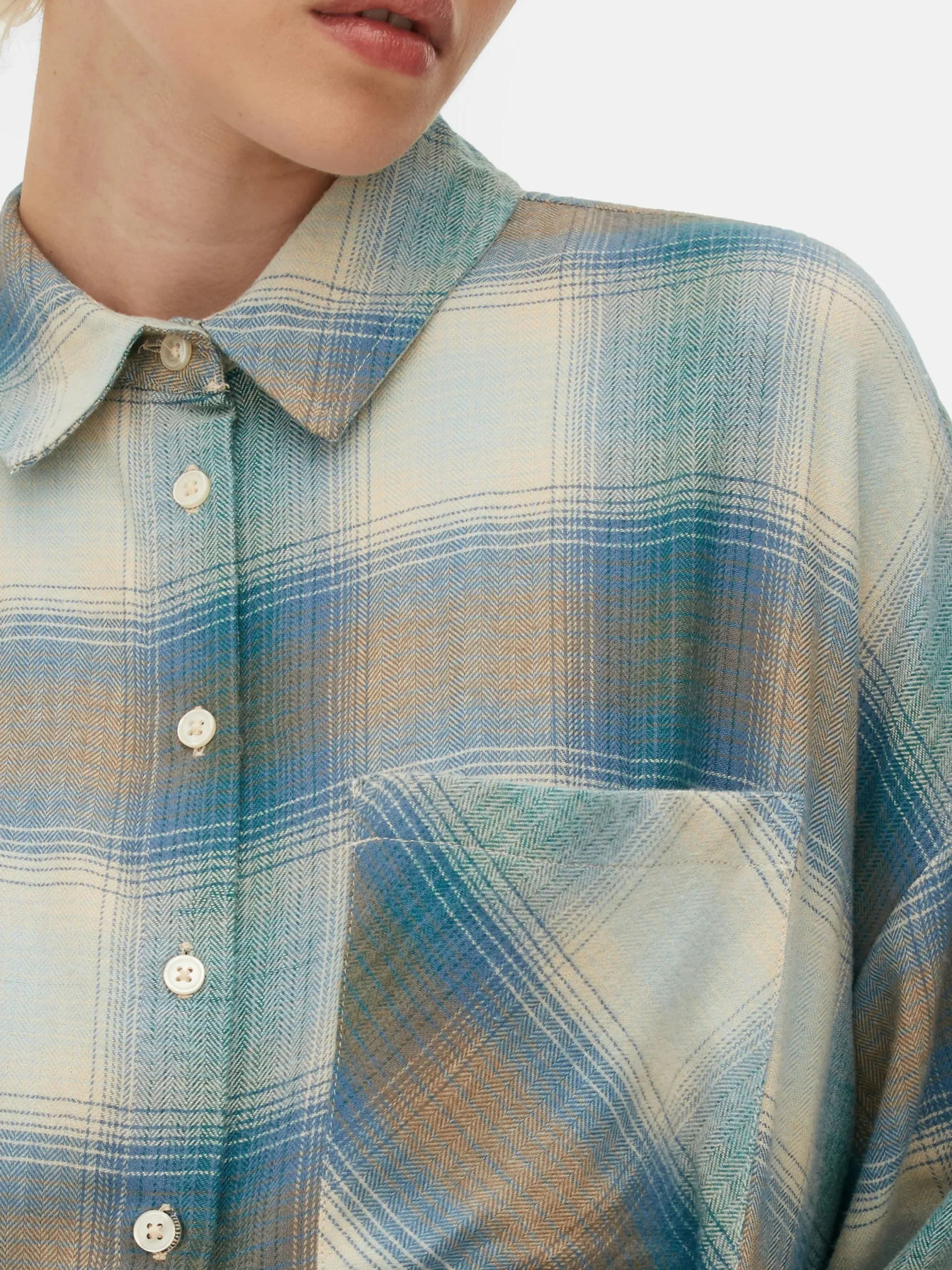 Chemises Et Blouses|Primark Chemise Coupe Boyfriend à Carreaux Bleu