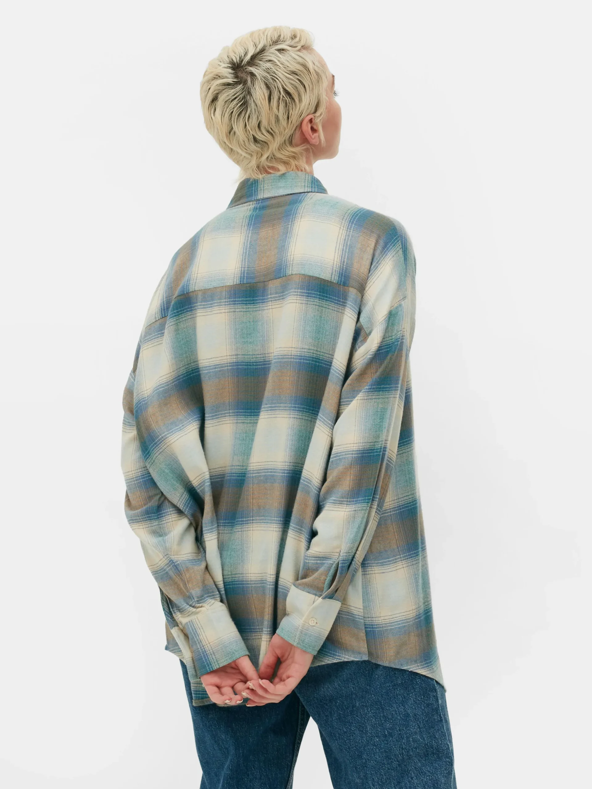Chemises Et Blouses|Primark Chemise Coupe Boyfriend à Carreaux Bleu