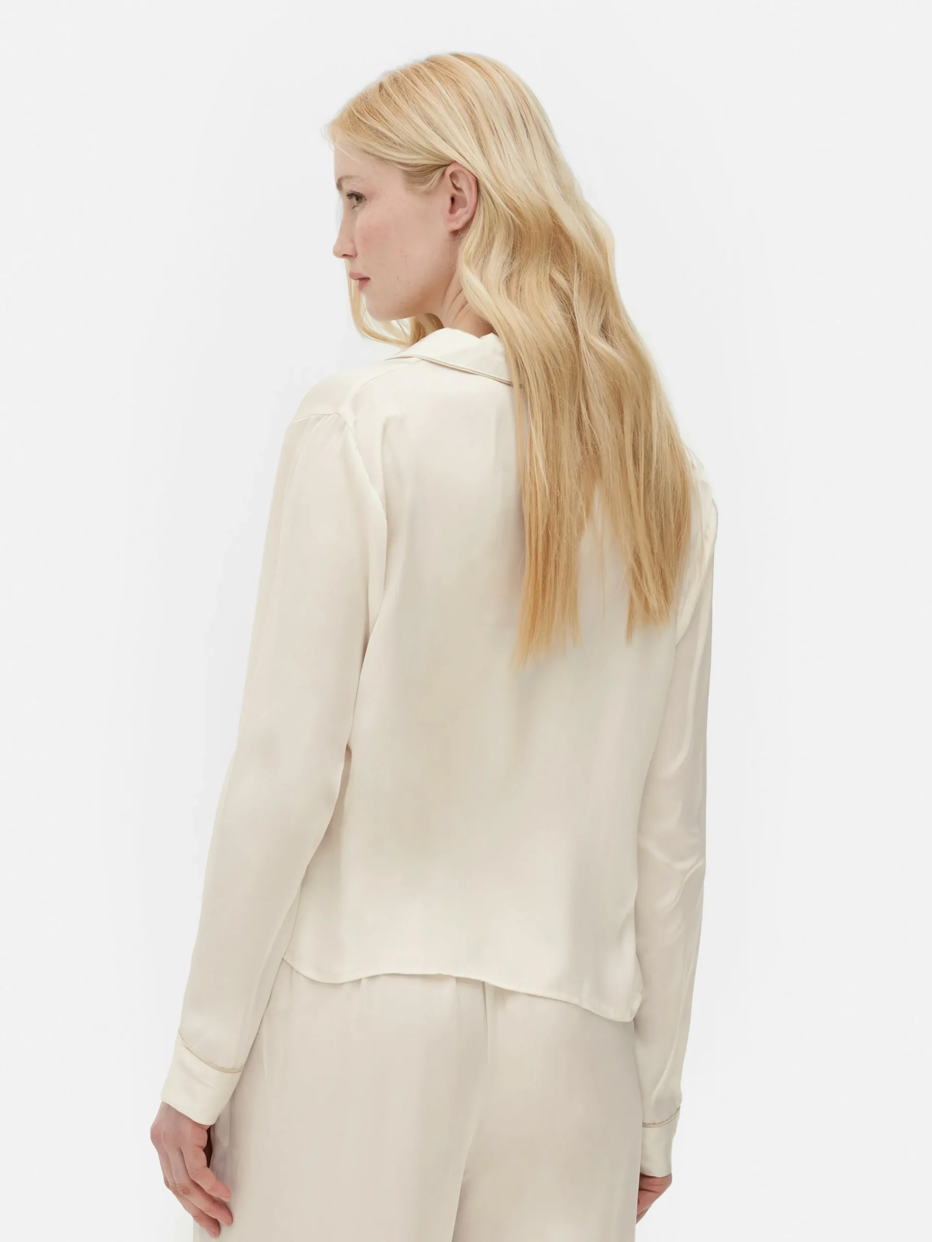 Hauts De Pyjama|Primark Chemise De Pyjama En Satin Ivoire