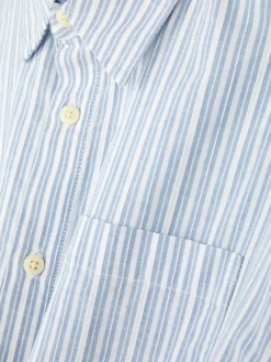 Chemises|Primark Chemise En Jacquard Rayé à Manches Longues Bleu clair