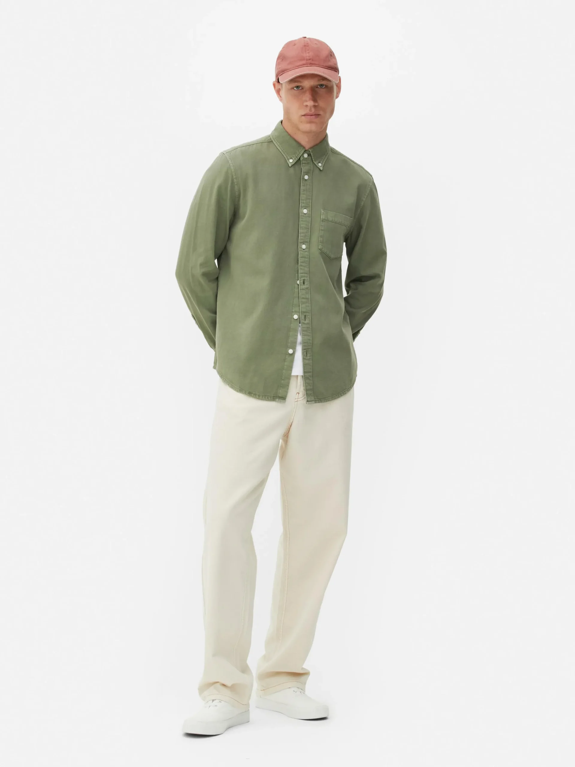Chemises|Primark Chemise En Sergé De Coton à Manches Longues Vert clair