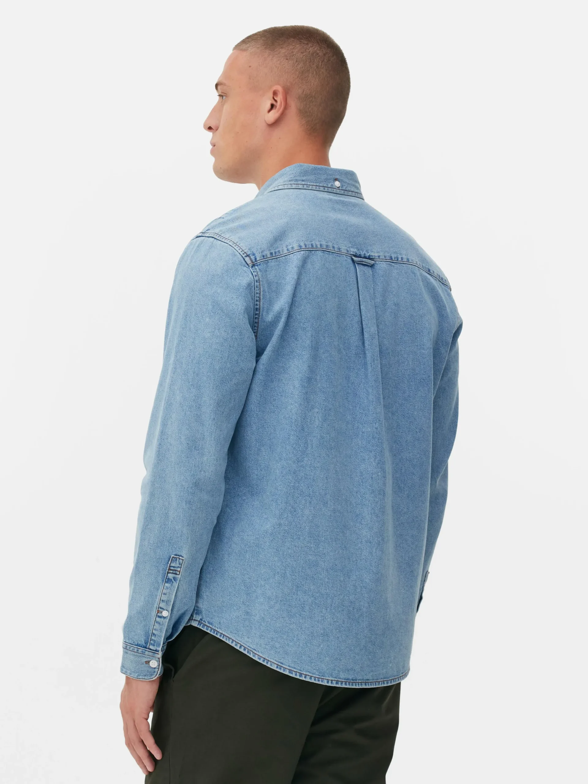 Chemises|Primark Chemise En Sergé De Coton à Manches Longues Bleu