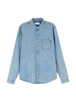 Chemises|Primark Chemise En Sergé De Coton à Manches Longues Bleu