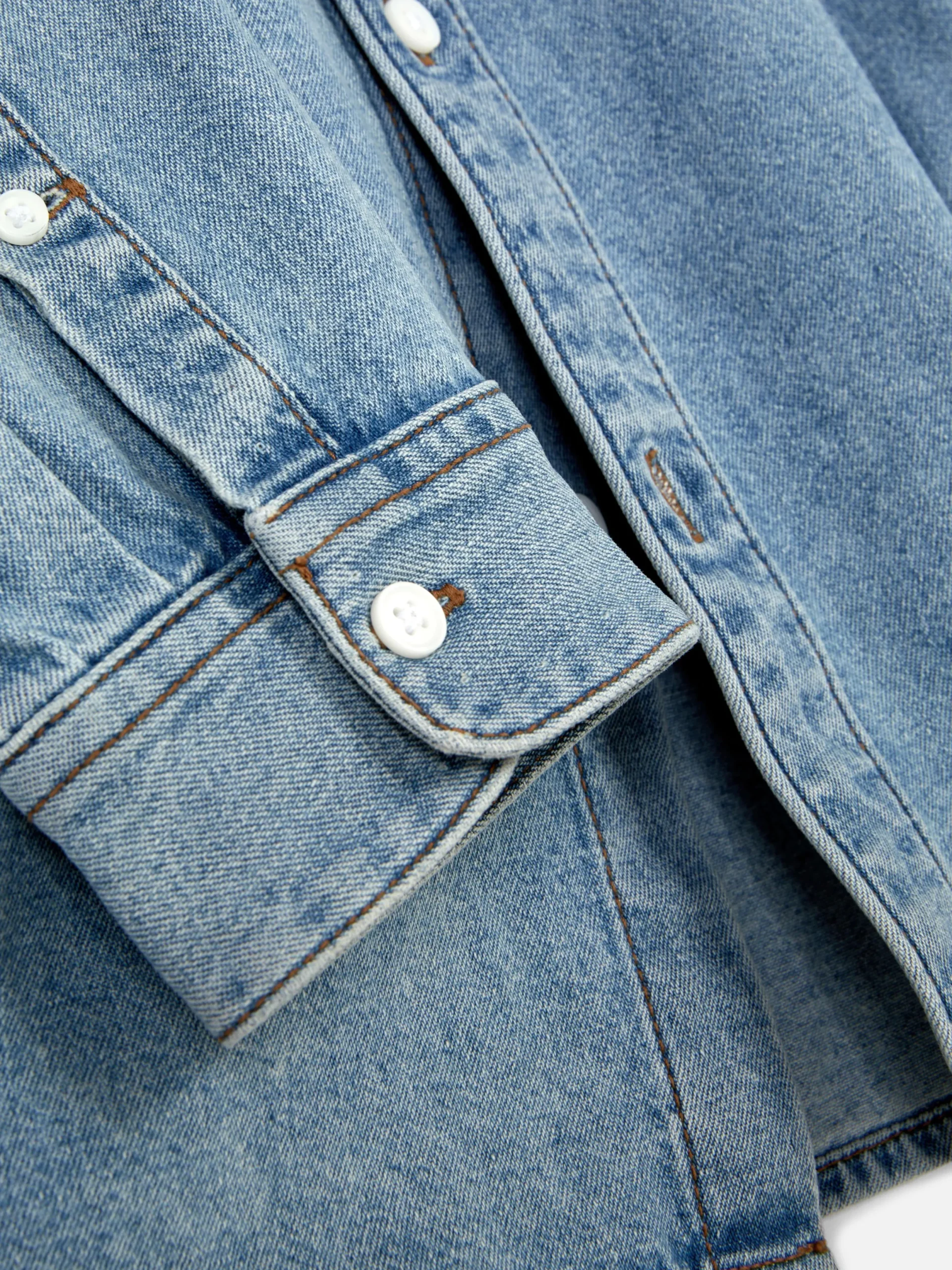 Chemises|Primark Chemise En Sergé De Coton à Manches Longues Bleu