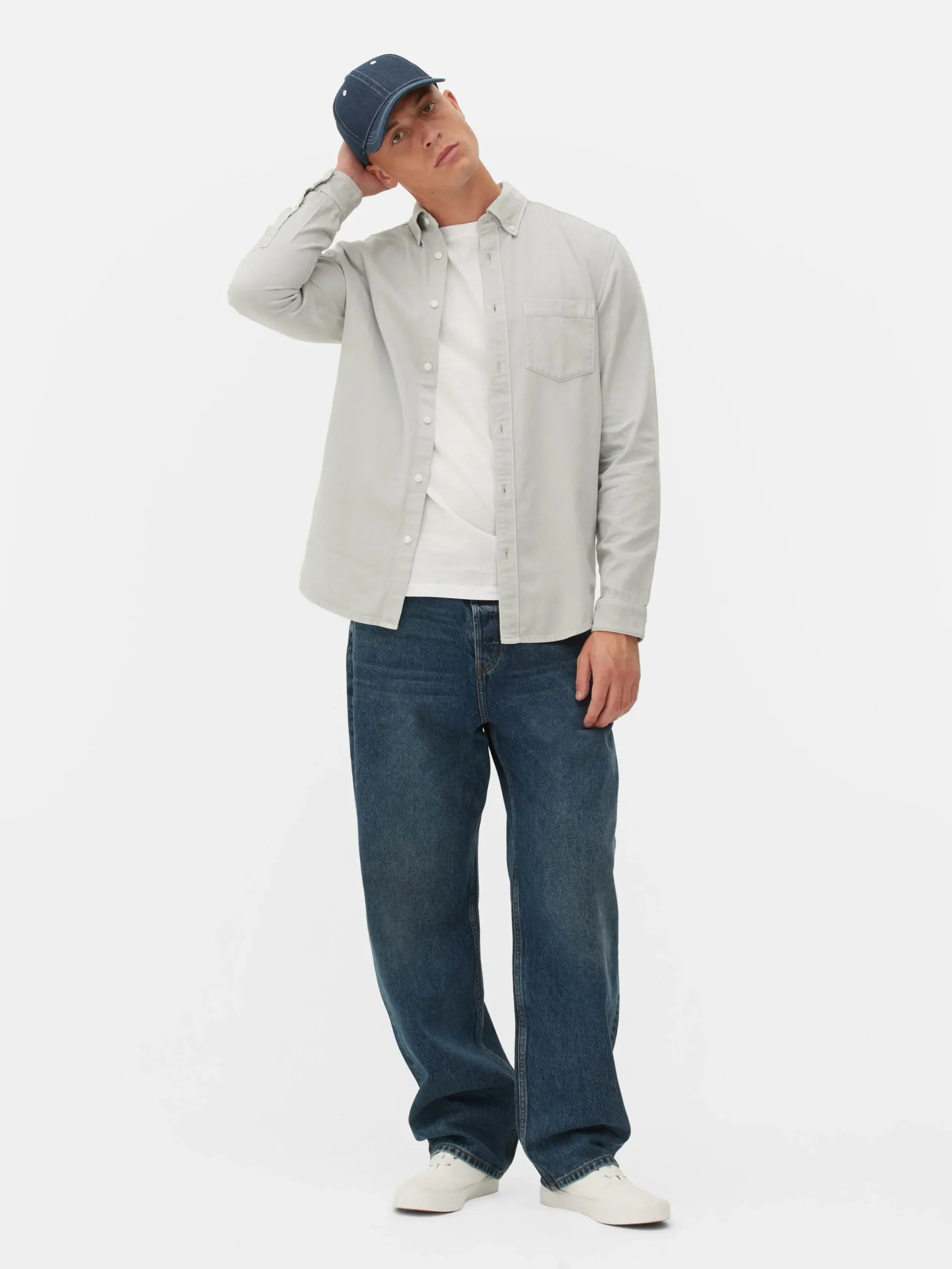 Chemises|Primark Chemise En Sergé De Coton à Manches Longues Gris