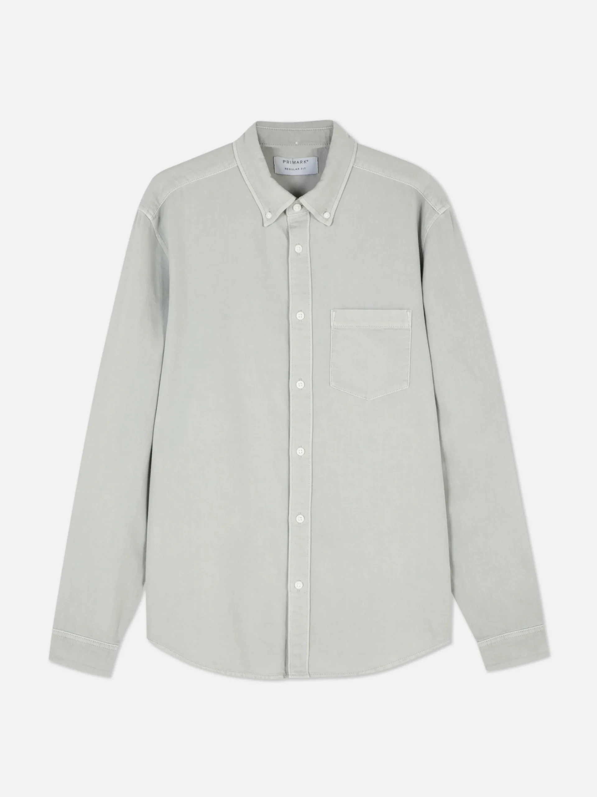 Chemises|Primark Chemise En Sergé De Coton à Manches Longues Gris