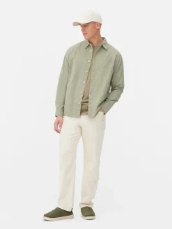 Chemises|Primark Chemise Jacquard à Manches Longues Vert