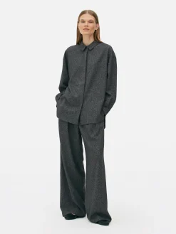 Chemises Et Blouses|Primark Chemise Mouchetée à Manches Longues à Coordonner The Edit Gris