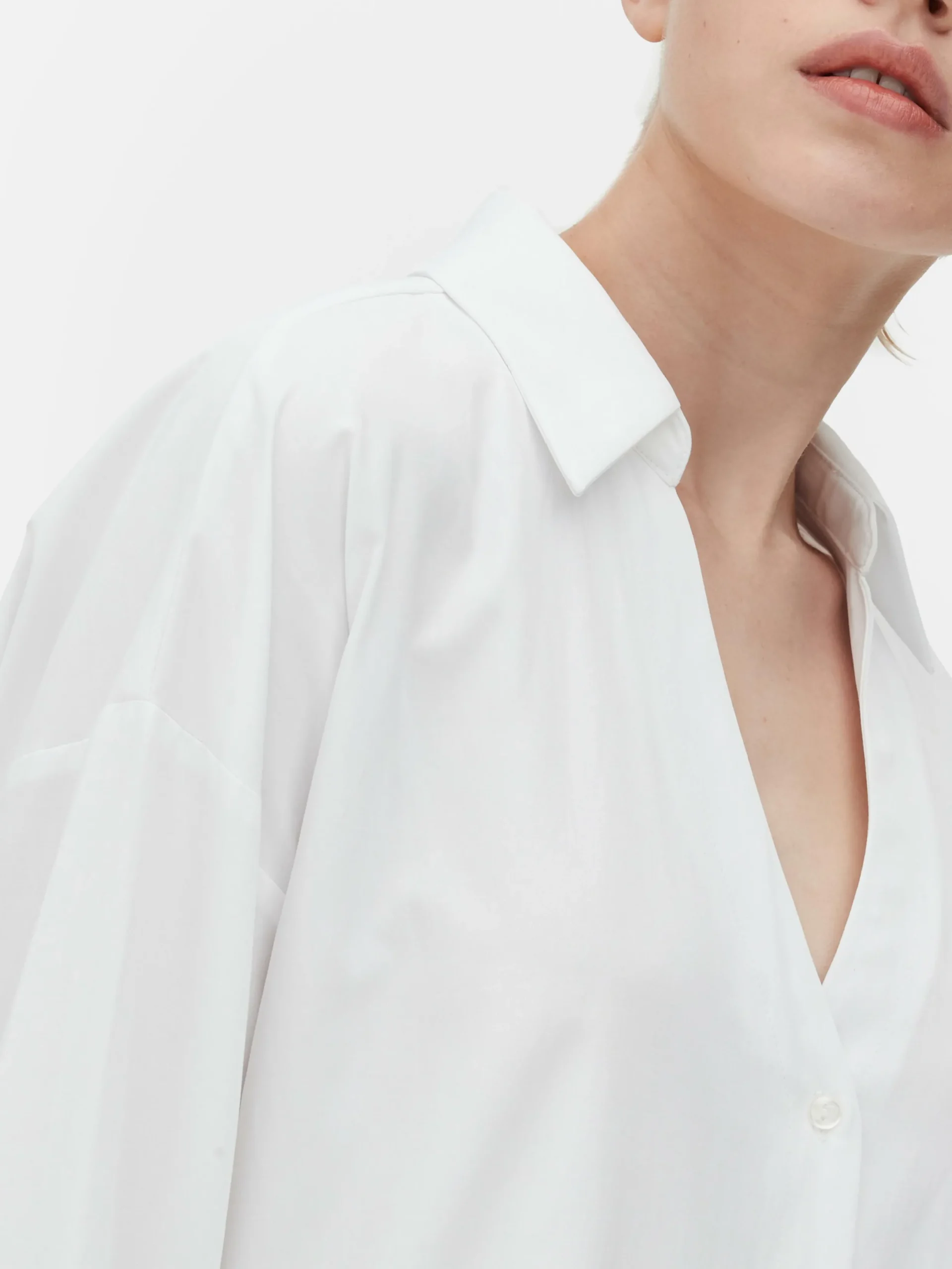 Chemises Et Blouses|Primark Chemise Oversize En Popeline Blanc