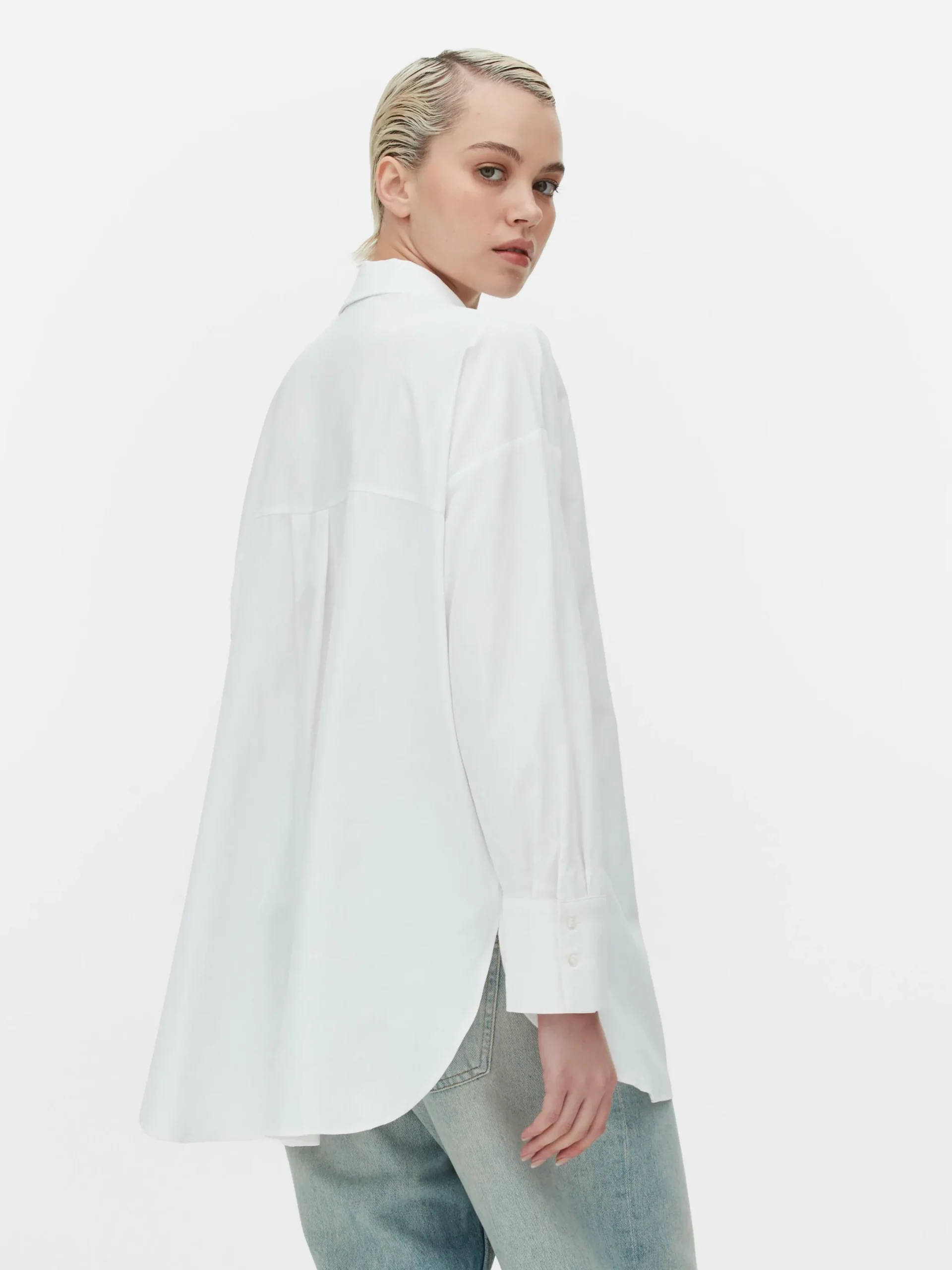 Chemises Et Blouses|Primark Chemise Oversize En Popeline Blanc