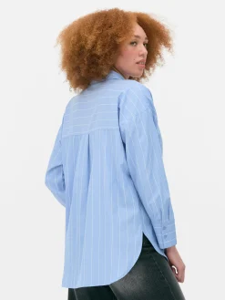 Chemises Et Blouses|Primark Chemise Oversize En Popeline Bleu