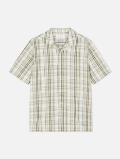 Chemises|Primark Chemise Texturée à Carreaux Et à Manches Courtes Fauve