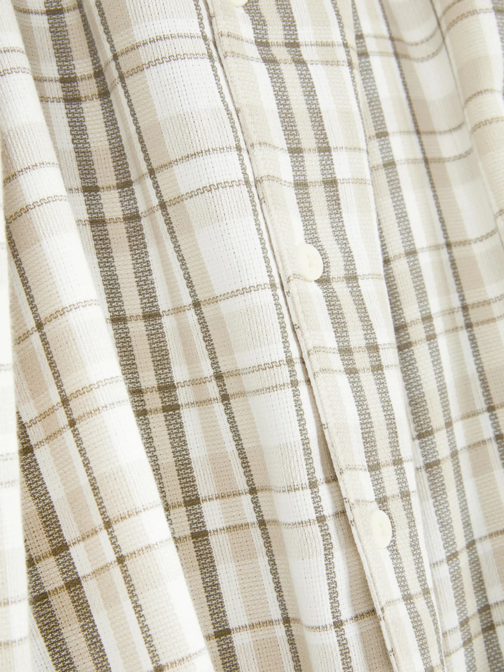 Chemises|Primark Chemise Texturée à Carreaux Et à Manches Courtes Fauve