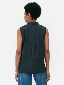 Chemises Et Blouses|Primark Chemisier Boutonné Sans Manches Noir
