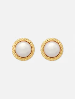 Bijoux|Primark Clous D'oreilles Torsadés à Fausses Perles Jaune