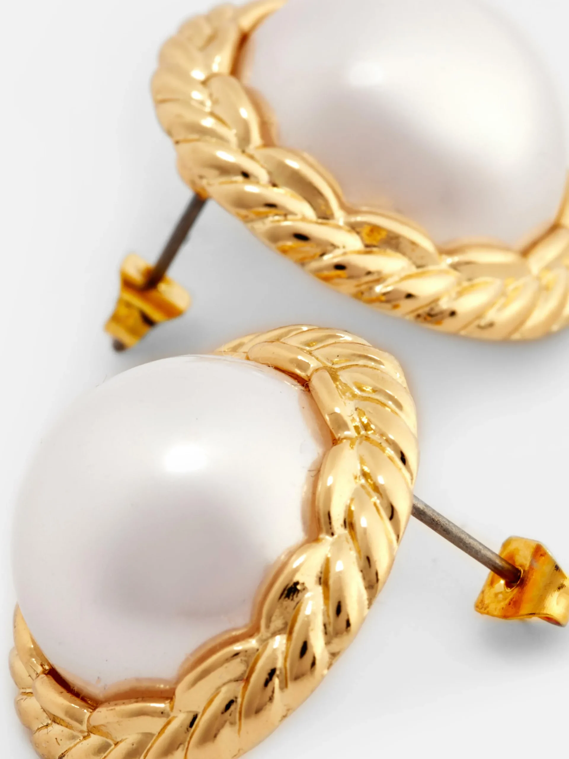 Bijoux|Primark Clous D'oreilles Torsadés à Fausses Perles Jaune