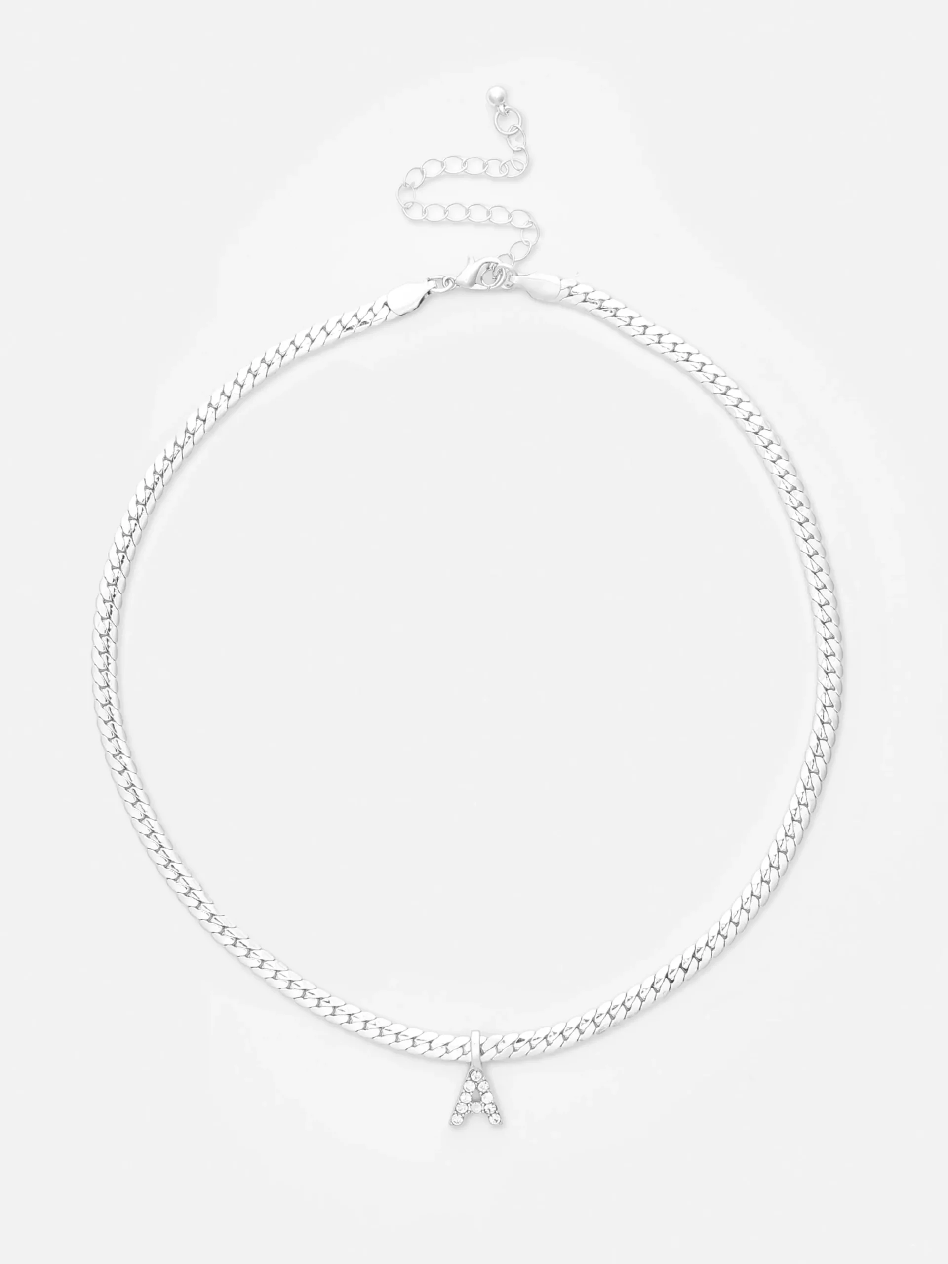 Bijoux|Primark Collier Chaîne Serpent Avec Initiale En Strass Blanc