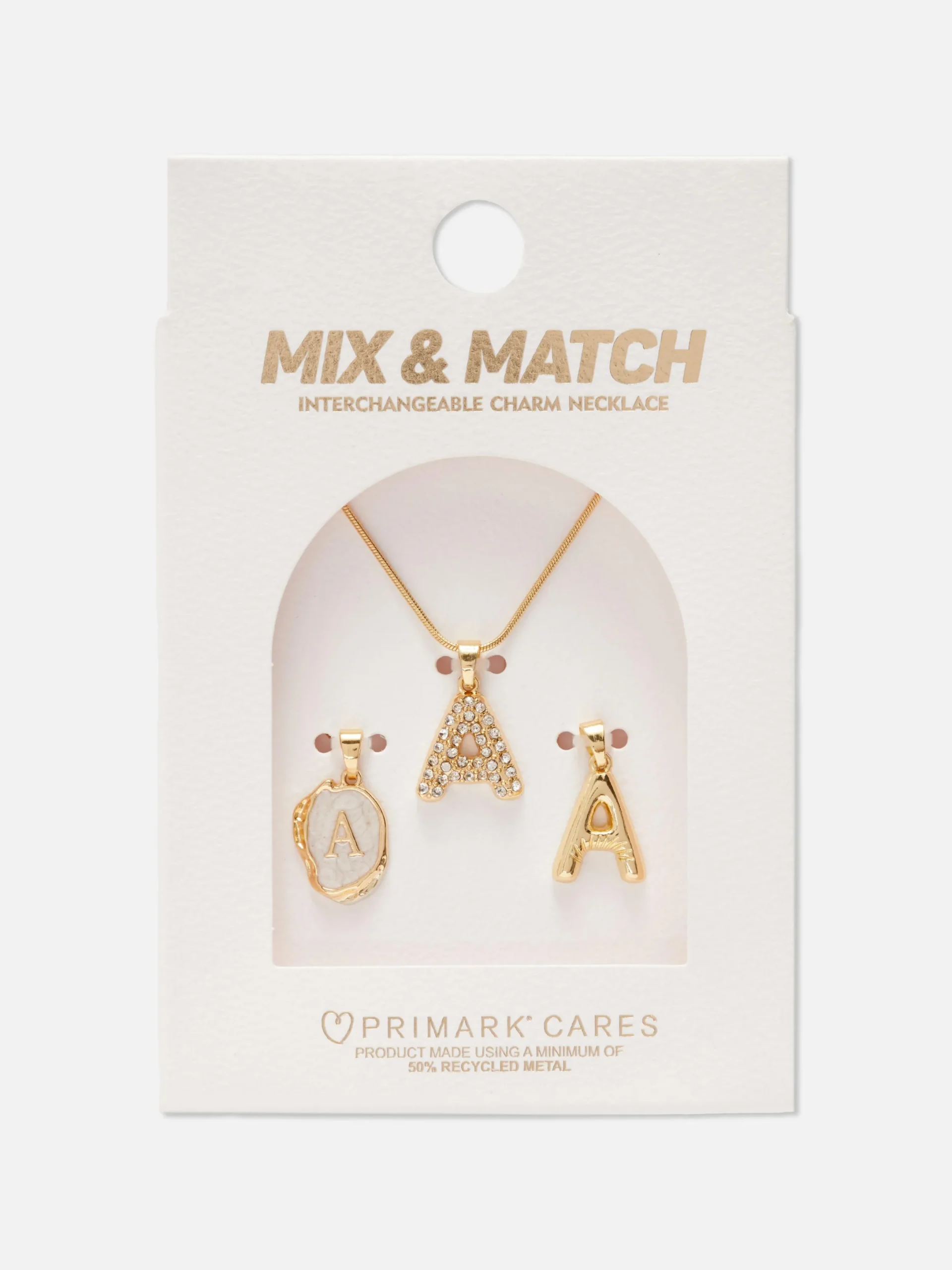 Bijoux|Primark Collier Initiales à Pendentifs Multiples Jaune