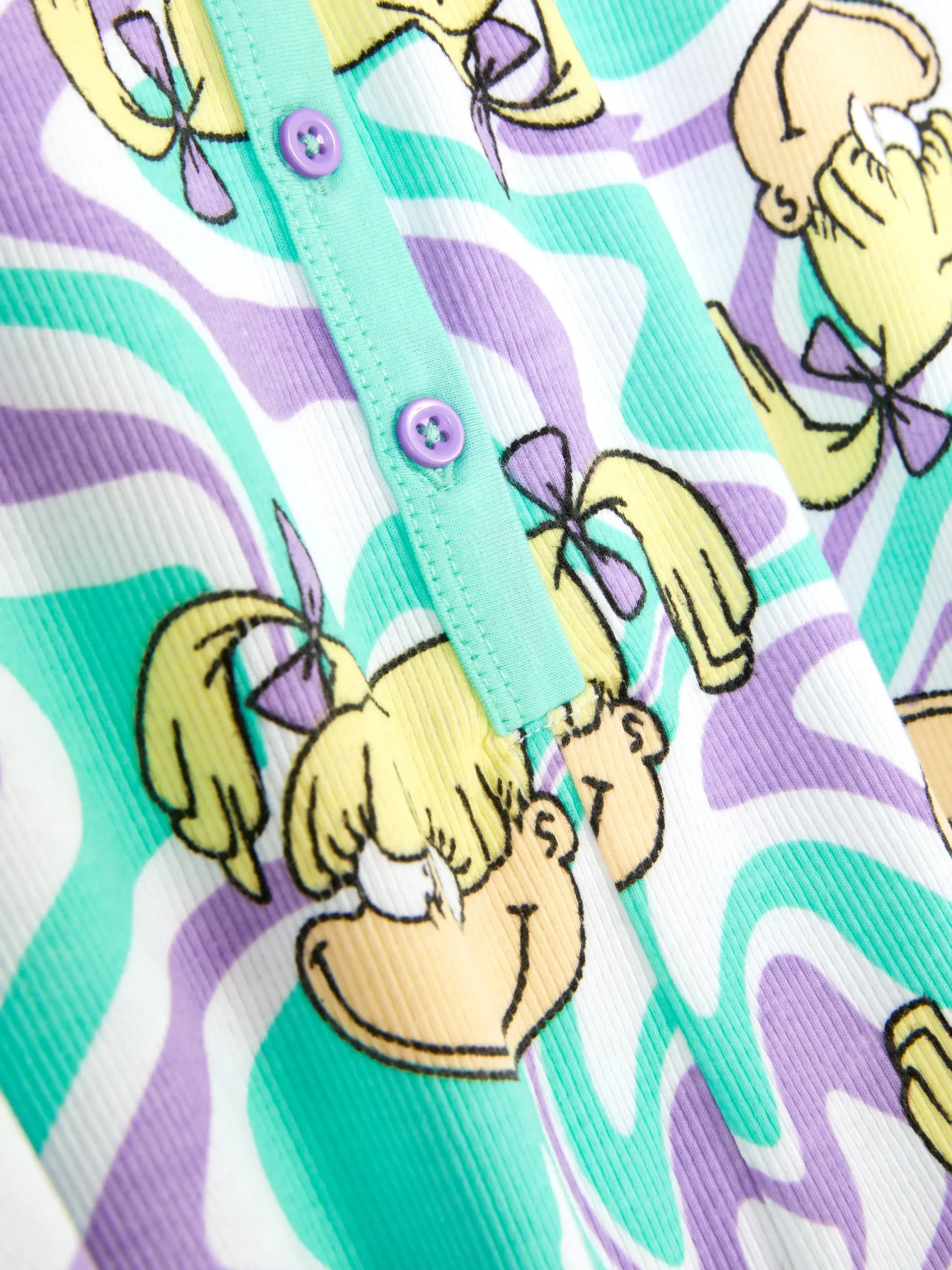 Ensembles Pyjamas|Primark Combinaison Barboteuse Côtelée Les Razmoket Turquoise