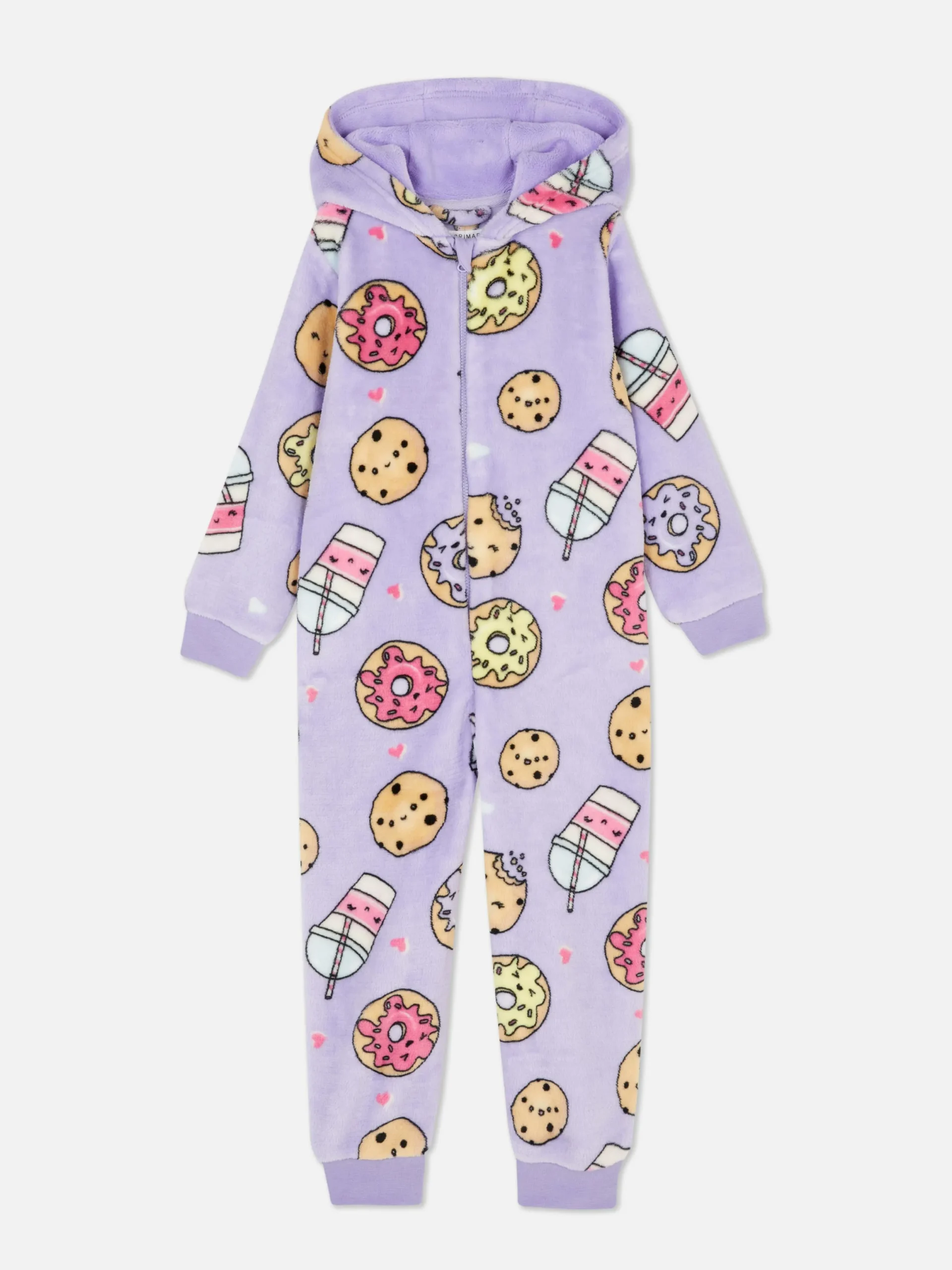 Sweat À Capuche Et Combinaison|Primark Combinaison En Polaire à Motifs Aliments Lilas