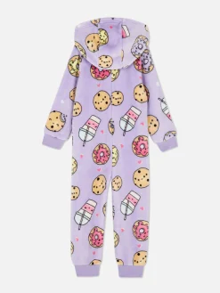 Sweat À Capuche Et Combinaison|Primark Combinaison En Polaire à Motifs Aliments Lilas