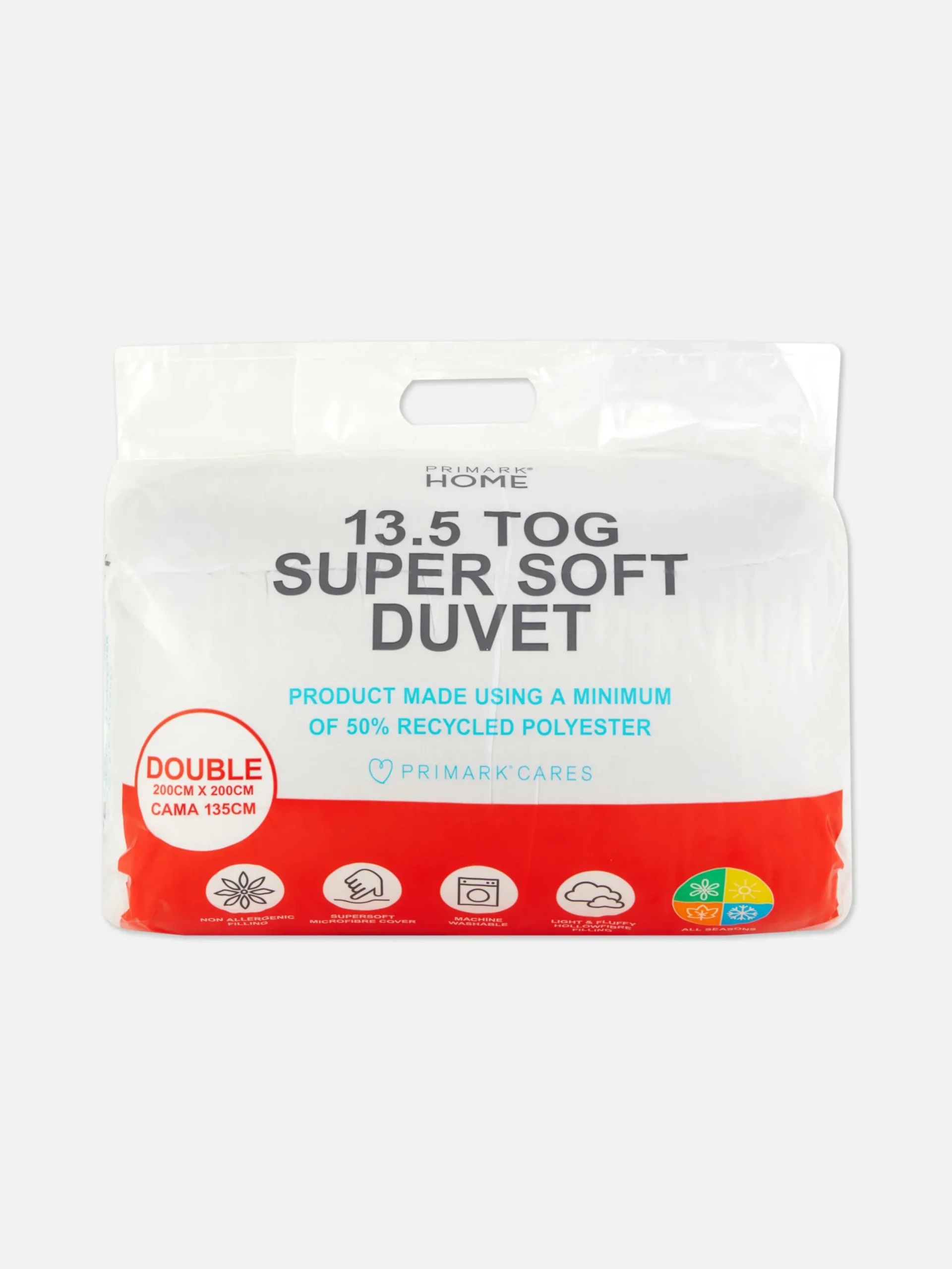 Couettes Et Oreillers|Primark Couette Double Ultra-douce 13,5 Tog Blanc