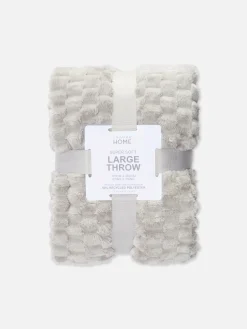 Couvertures Et Jetés De Lit|Primark Couverture Texturée Effet Nid D'abeille Ultra-douce Gris clair