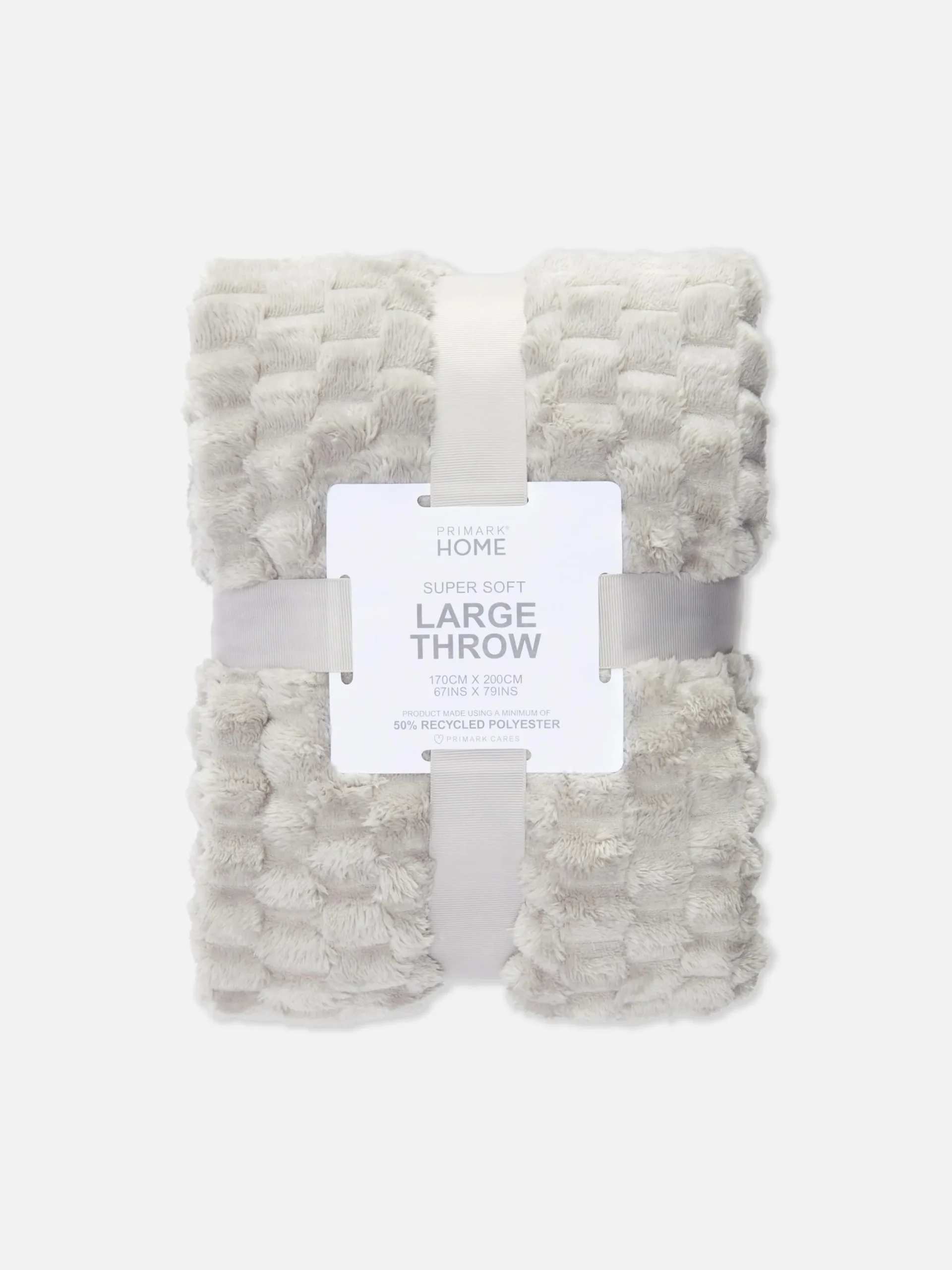 Couvertures Et Jetés De Lit|Primark Couverture Texturée Effet Nid D'abeille Ultra-douce Gris clair