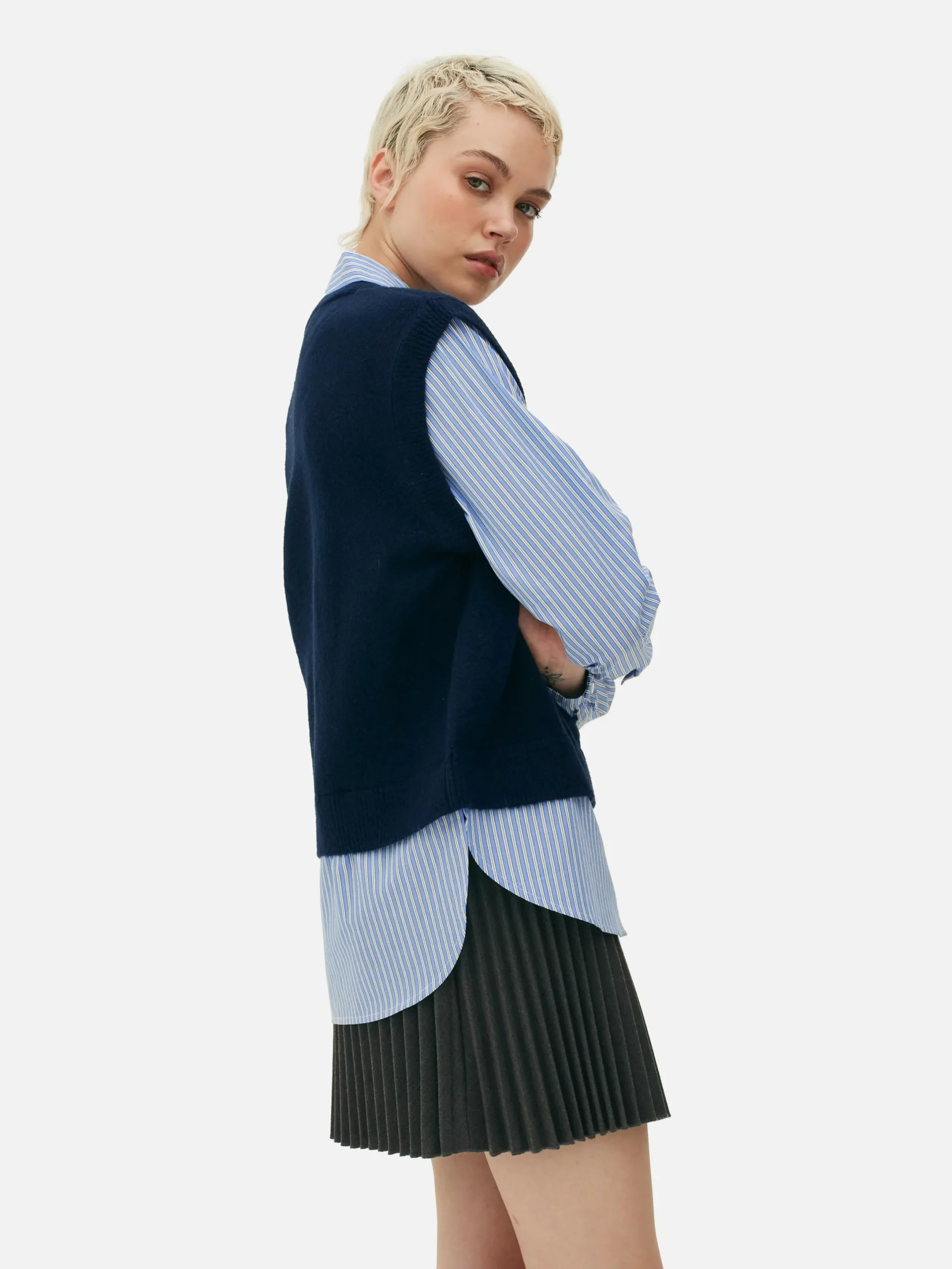 Chemises Et Blouses|Primark Débardeur Chemise 2-en-1 Superposé Bleu marine