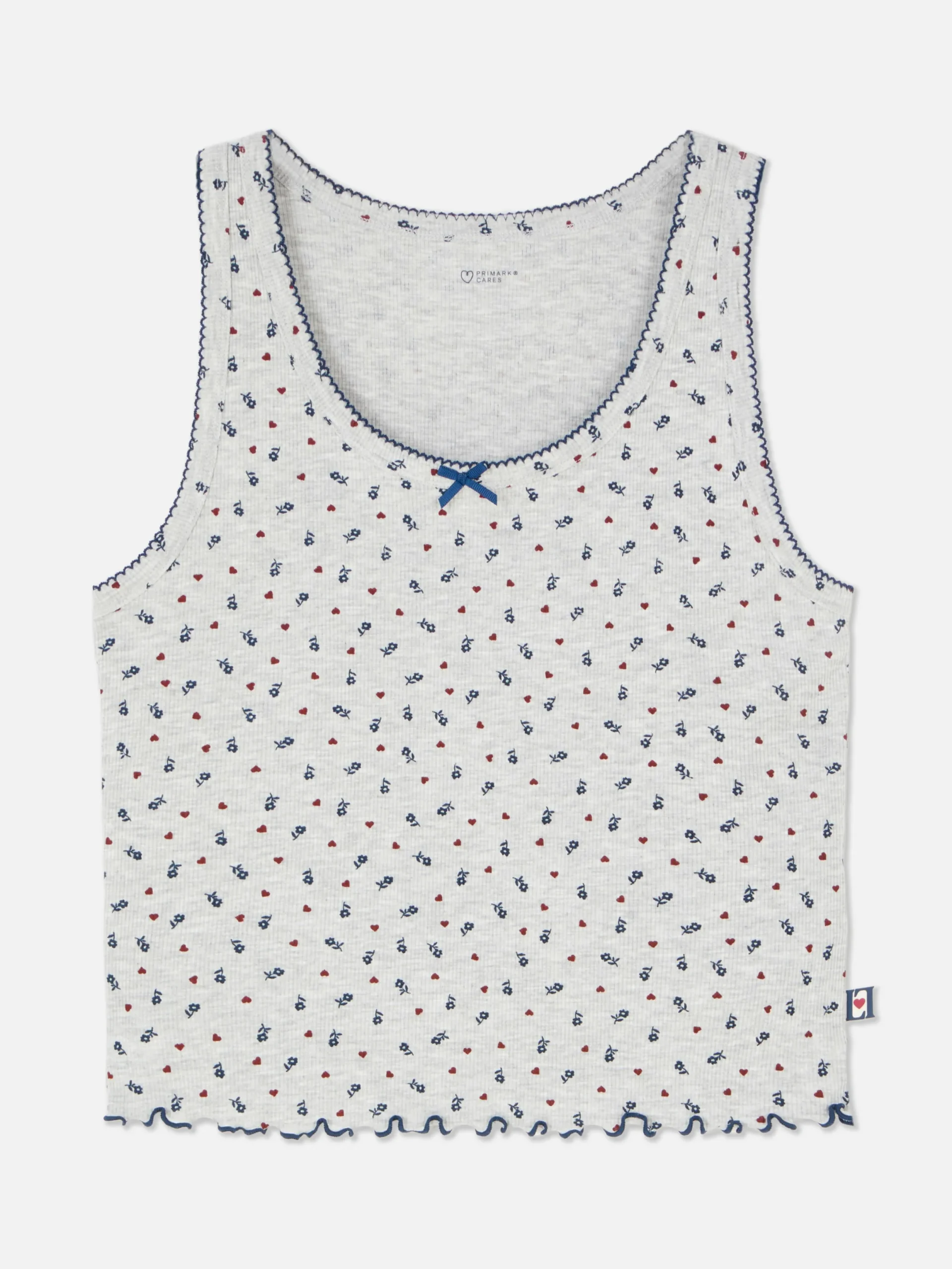 Hauts De Pyjama|Primark Débardeur De Pyjama Côtelé à Petites Fleurs Gris