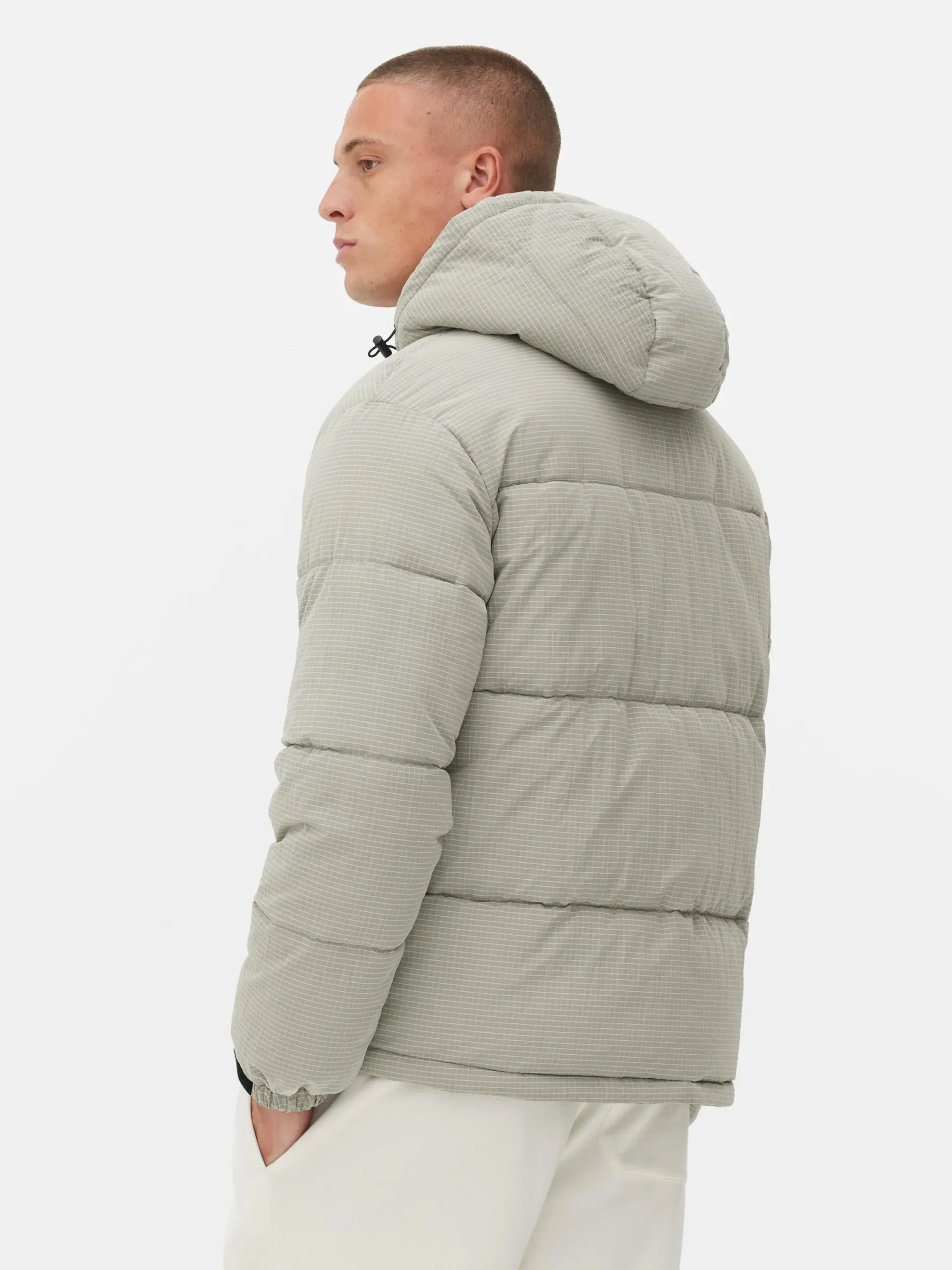 Manteaux Et Vestes|Primark Doudoune à Carreaux Gris clair