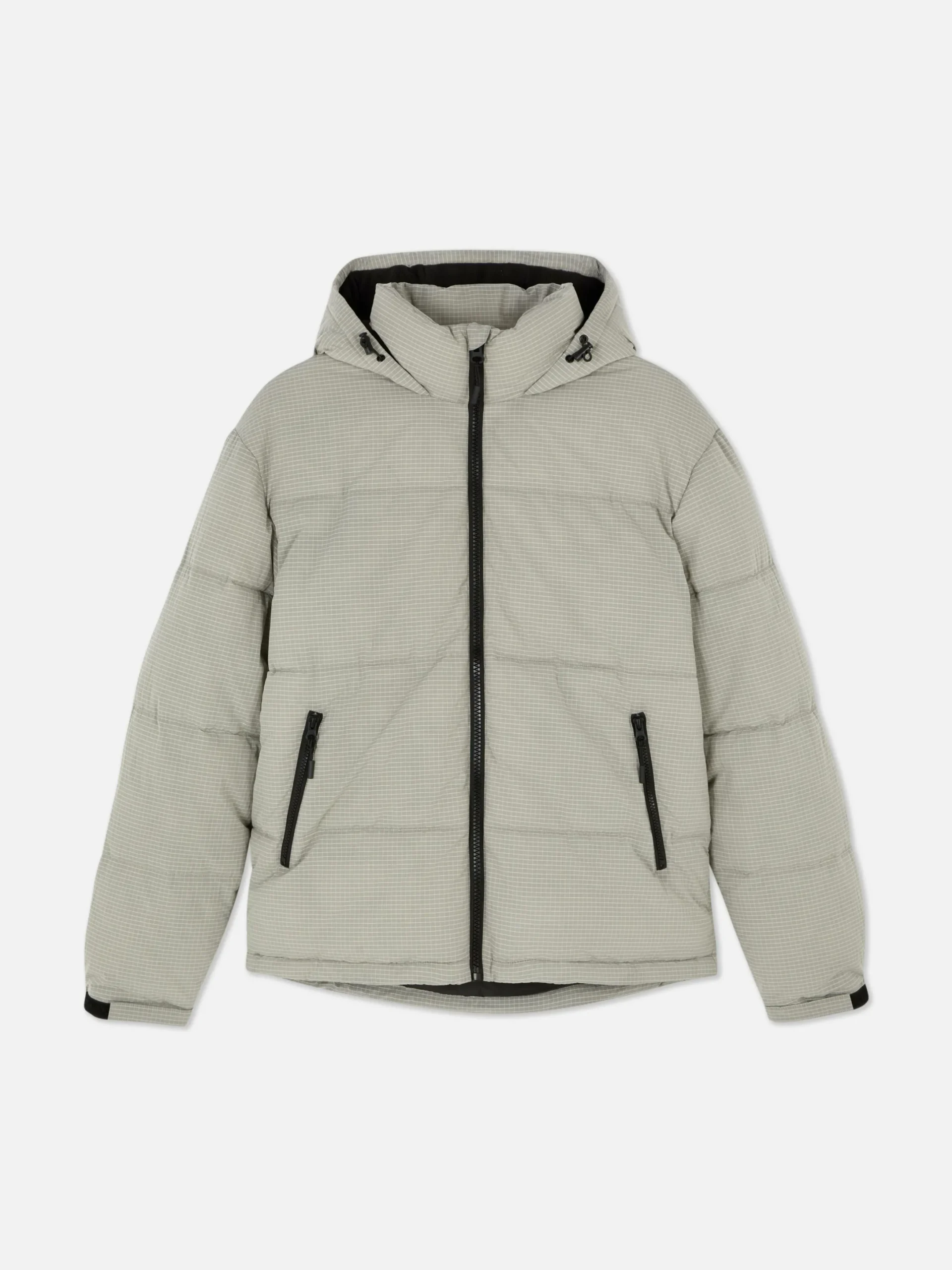 Manteaux Et Vestes|Primark Doudoune à Carreaux Gris clair