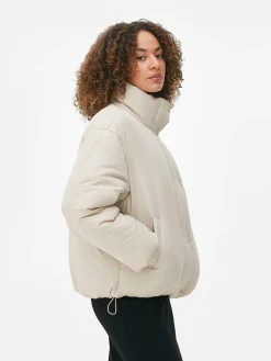 Manteaux Et Vestes|Primark Doudoune à Col Cheminée Grège