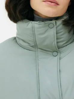 Manteaux Et Vestes|Primark Doudoune à Col Cheminée Vert