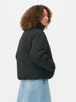 Manteaux Et Vestes|Primark Doudoune à Col Cheminée Noir