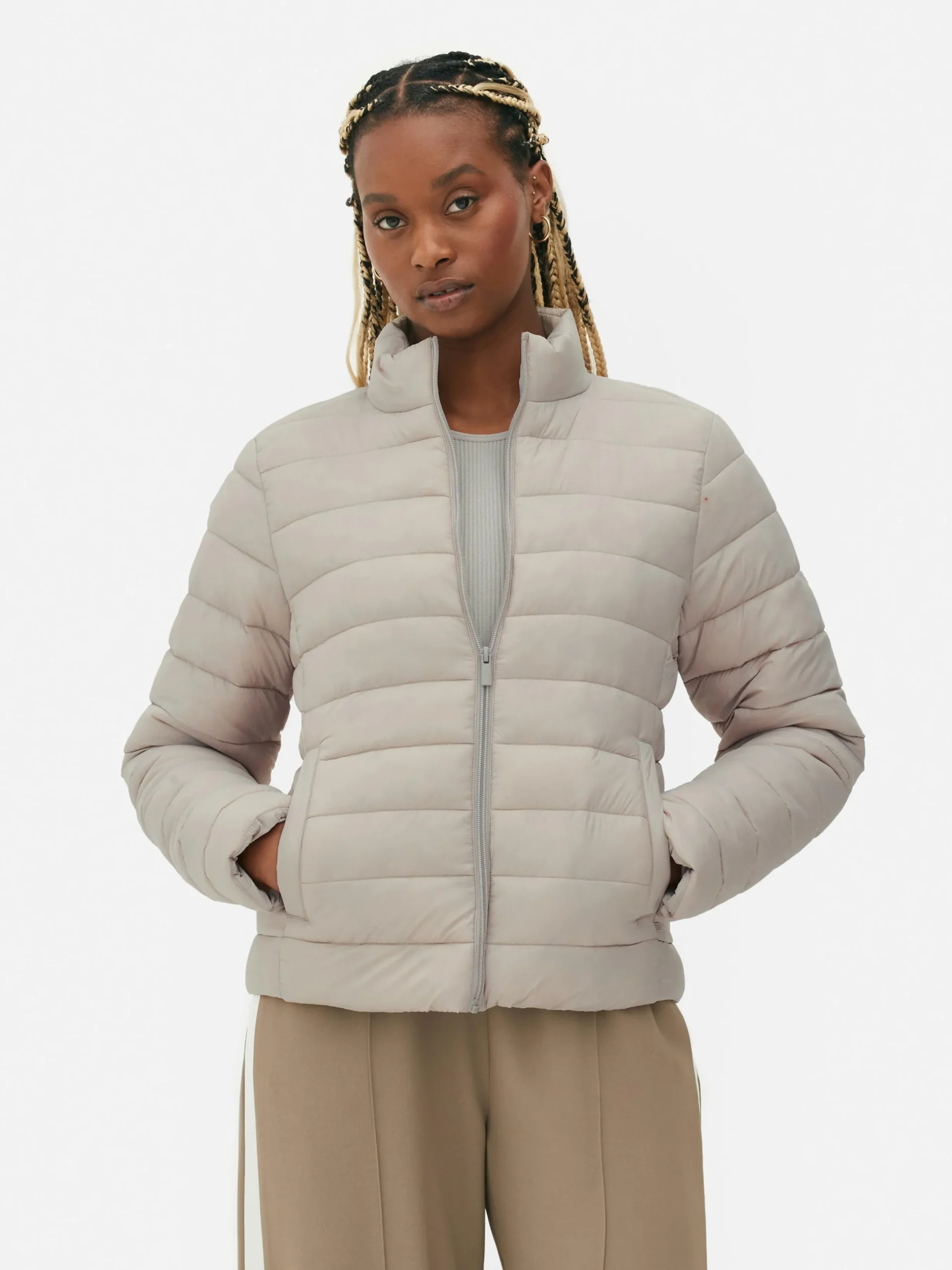 Manteaux Et Vestes|Primark Doudoune à Col Cheminée Naturel