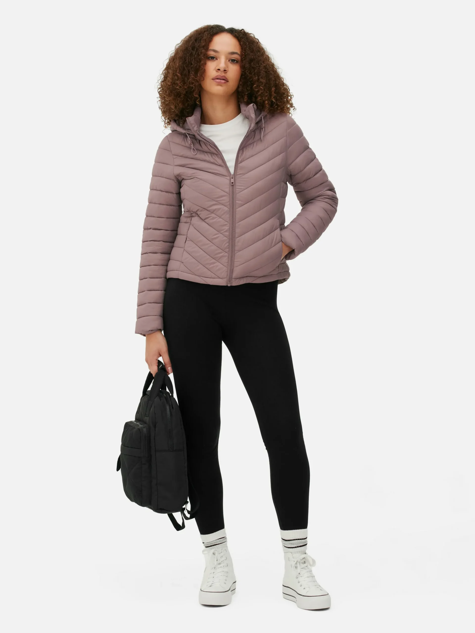 Manteaux Et Vestes|Primark Doudoune Légère à Capuche Rose foncé