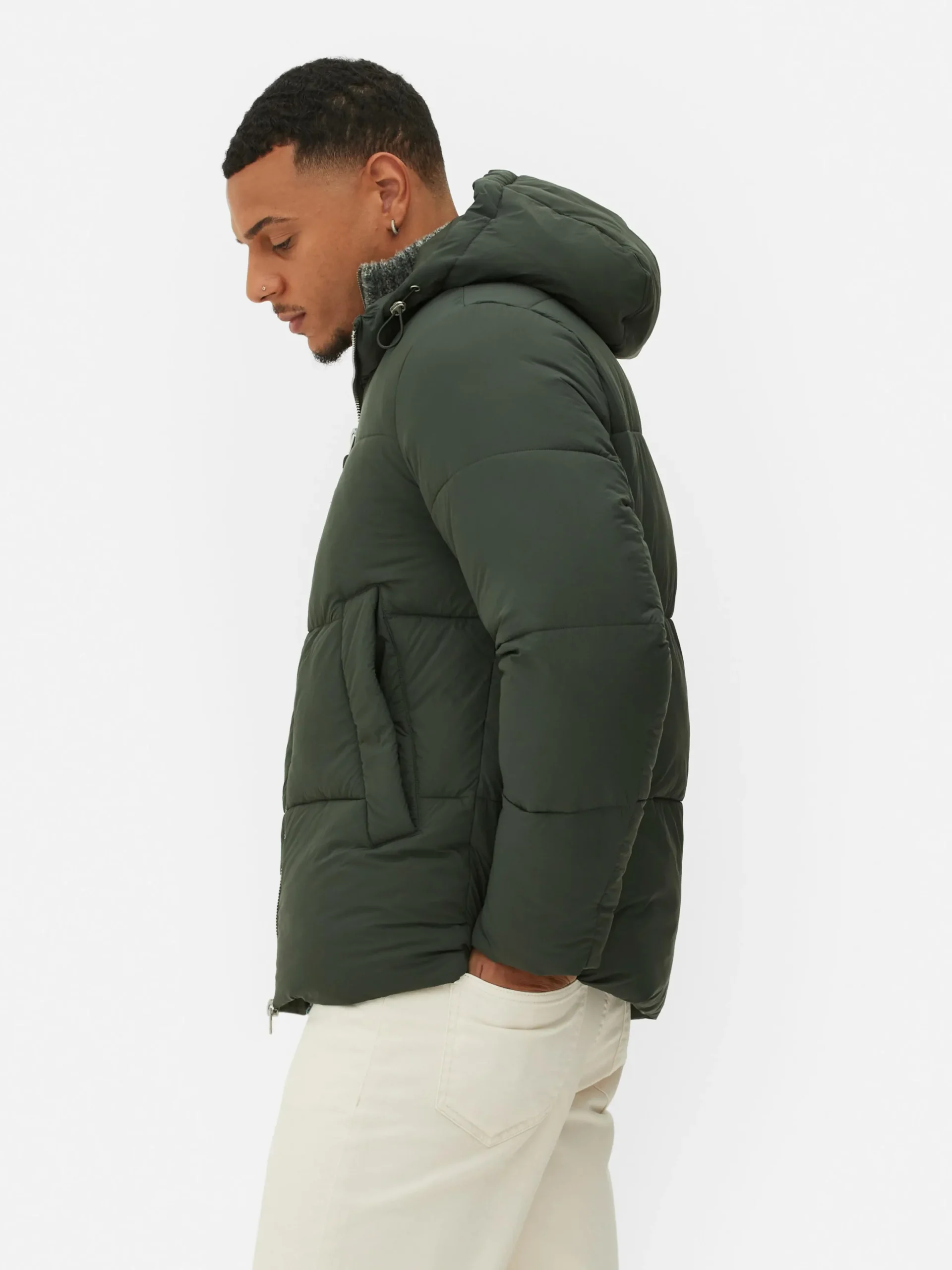 Manteaux Et Vestes|Primark Doudoune Zippée à Double Curseur Kaki