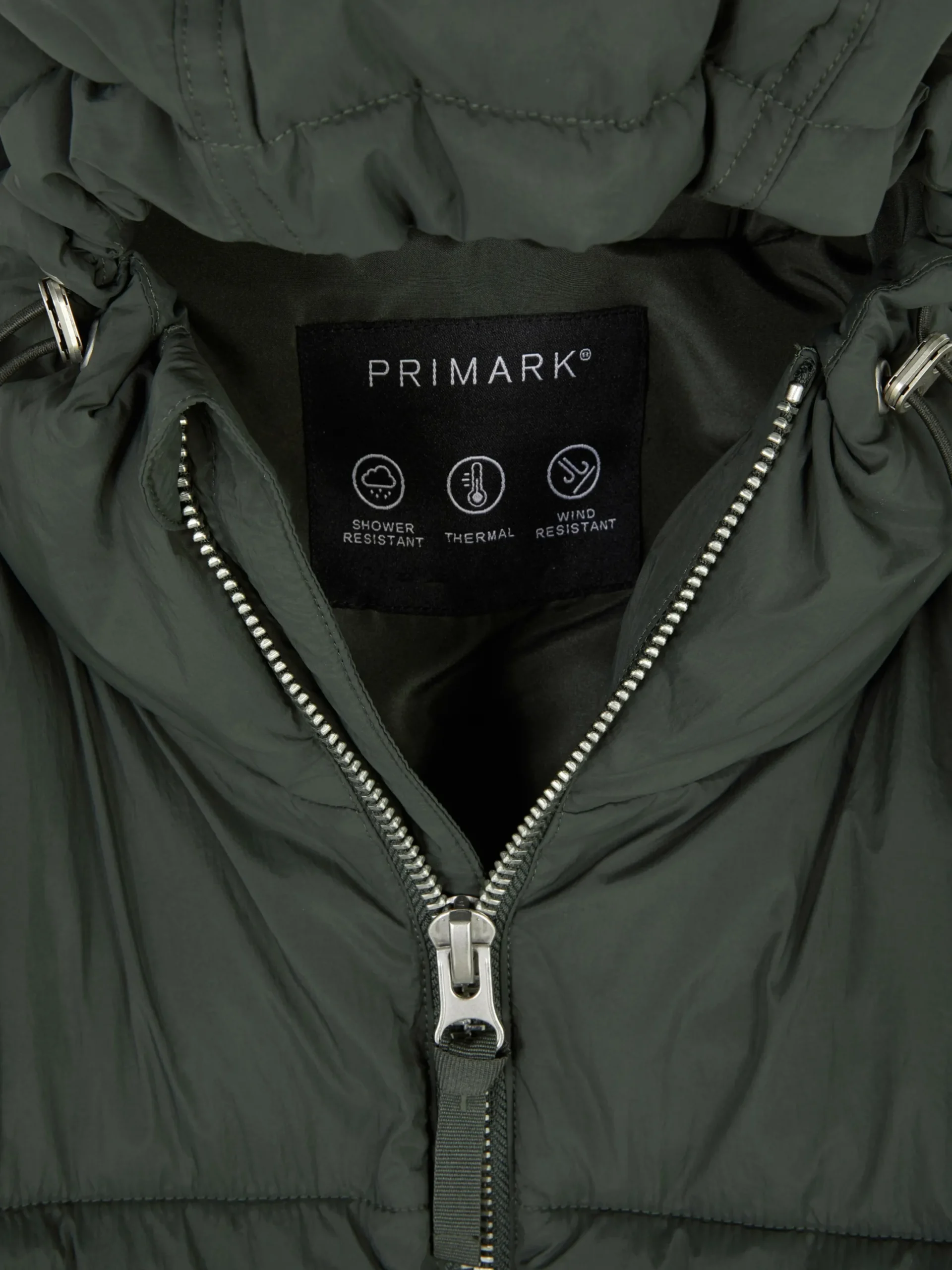 Manteaux Et Vestes|Primark Doudoune Zippée à Double Curseur Kaki