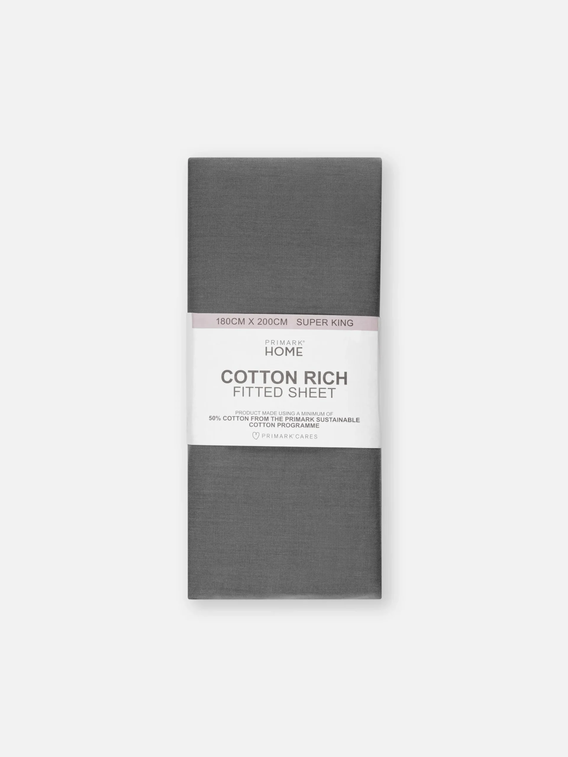 Draps Et Taies D'Oreillers|Primark Drap Housse En Coton Pour Lit Super King Size Gris foncé