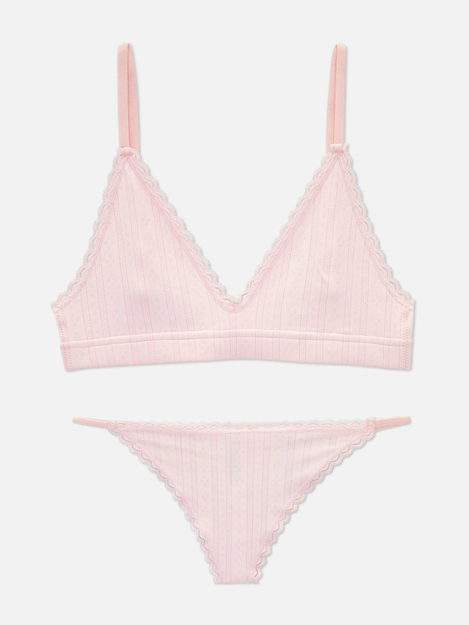 Ensembles Lingerie|Primark Ensemble Brassière Triangle Et String Sans Couture Rose clair