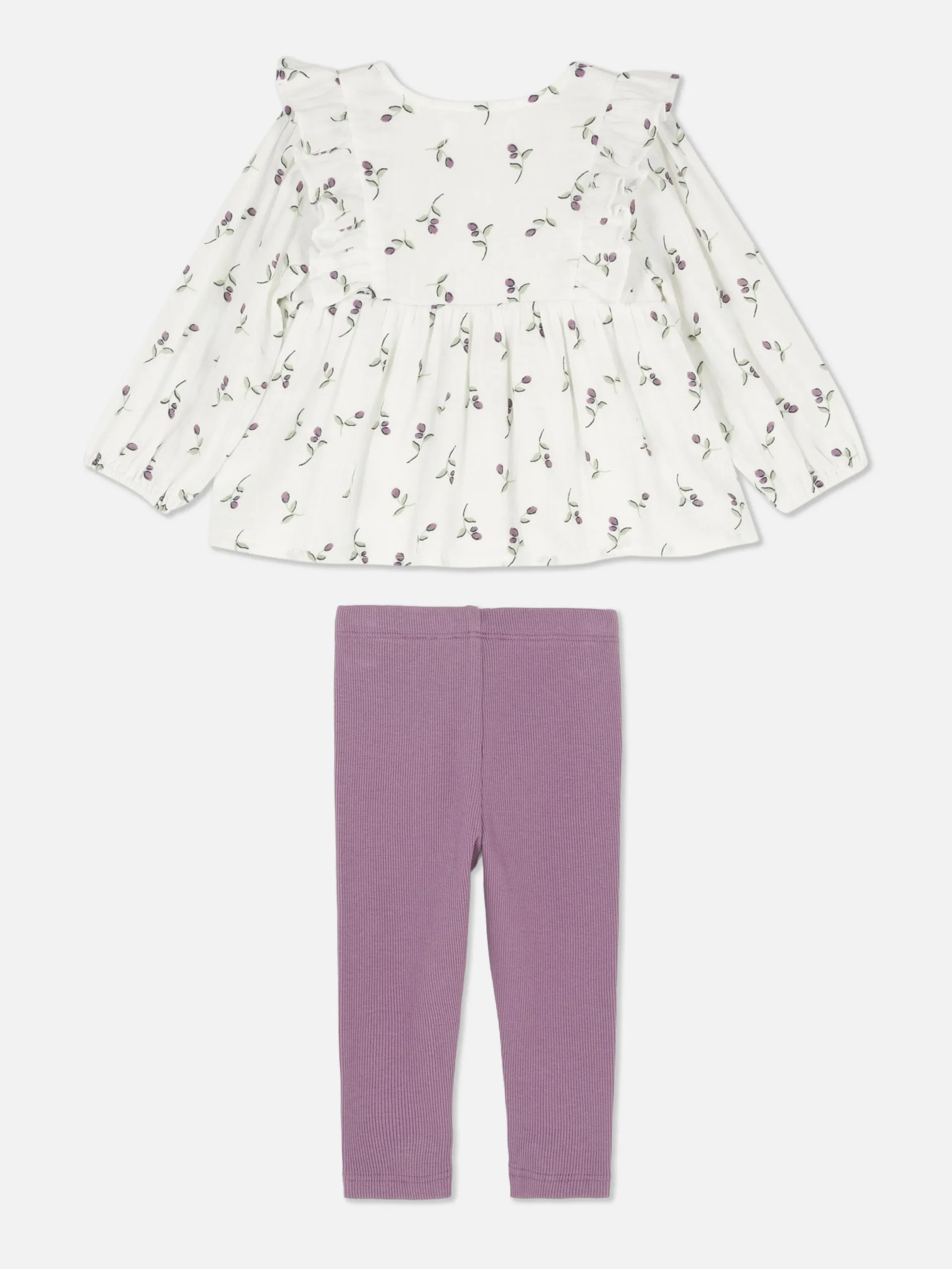 Ensembles Et Tenues|Primark Ensemble Chemisier à Fleurs Et Legging Côtelé Multicolore