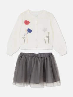 Ensembles Et Tenues|Primark Ensemble Gilet Tricoté Et Tutu Crème
