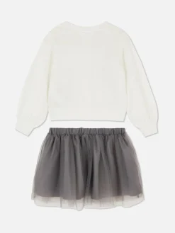 Ensembles Et Tenues|Primark Ensemble Gilet Tricoté Et Tutu Crème