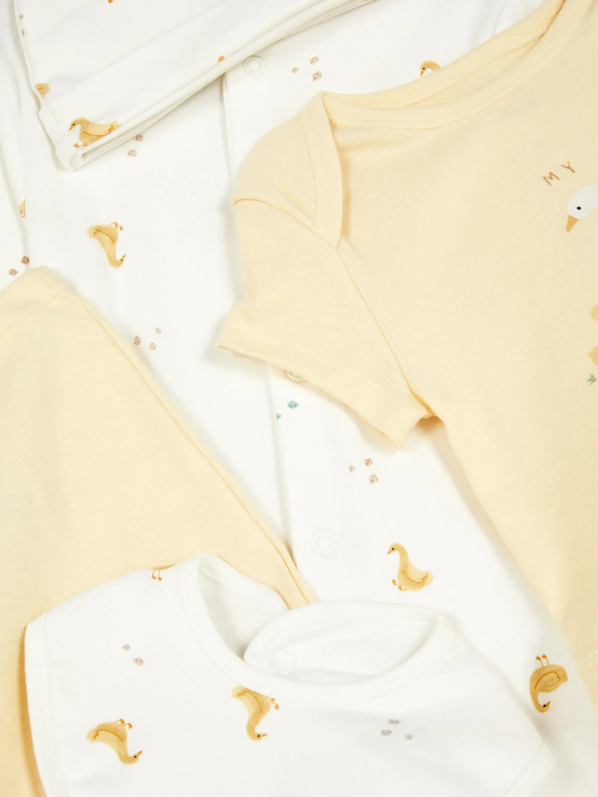 Ensembles Et Tenues|Primark Ensemble Nouveau-né Cinq Pièces à Imprimé Canard Jaune